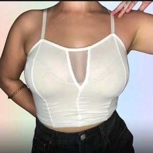 White corset inspired crop top